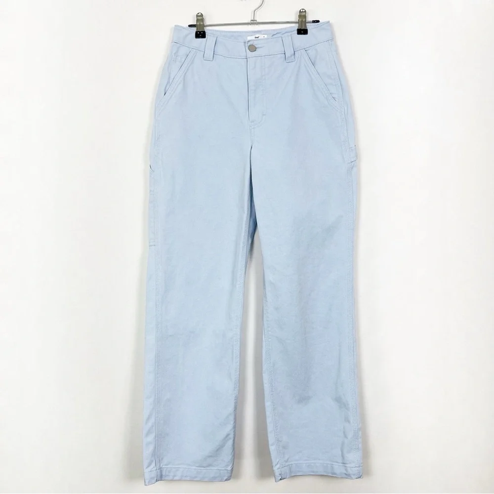 Aritzia TNA Light Blue Straight Leg 100% Cotton Cargo Pants Size 2 - Picture 15 of 15